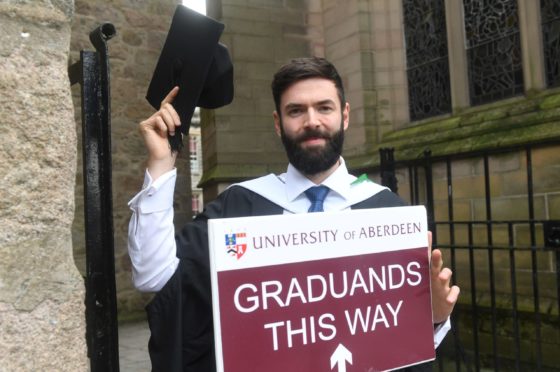Picture from the graduation ceremony at Aberdeen University.
Pictured is Ross Mawsdley
Pic by Chris Sumner.