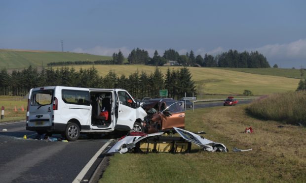 Five people died in the accident on the A96, south of Keith.