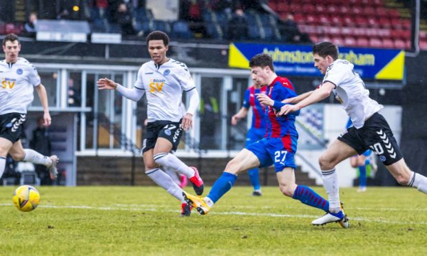 Inverness' Daniel MacKay makes it 1-0 against Ayr United.