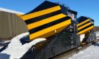 A snow plough is being used to clear the train tracks between Keith and Inverurie.