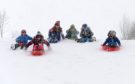 Children in Auchenblae having been making the most of the snowy weather in between lessons