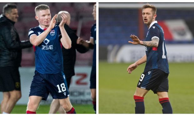 Ross County midfielders Stephen Kelly (left) and Charlie Lakin.