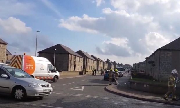 Homes on Moray Road, Fraserburgh were cordoned off following a suspected gas explosion