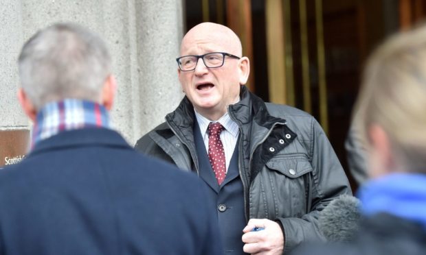 Sex attack councillor Alan Donnelly, outside Aberdeen Sheriff Court.