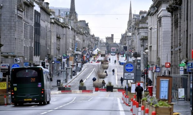 Union Street, Aberdeen, has been altered significantly under the Spaces For People work.