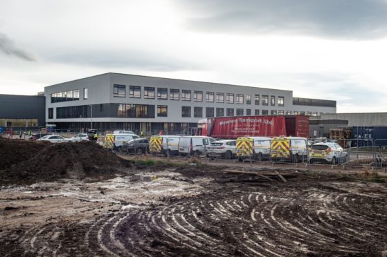 Construction underway at Lossiemouth High School in November 2020.