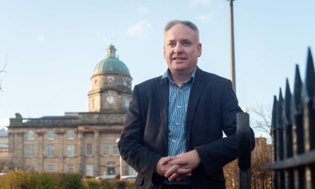 Moray MSP Richard Lochhead at Dr Gray's Hospital in Elgin.