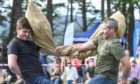 The pillow fight is one of the highlights of the Tomintoul Highland Games.