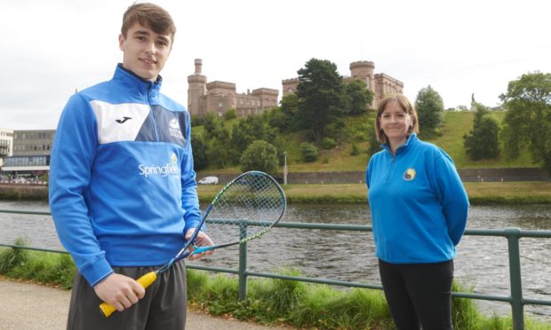 Club manager Ailsa Polworth and Inverness professional squash player Alasdair Prott who's expected to compete in the 2021 Springfield Scottish Squash Open later this year.