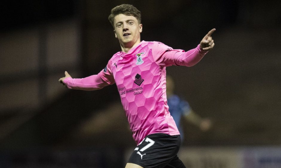 Daniel MacKay celebrates scoring against Raith Rovers.