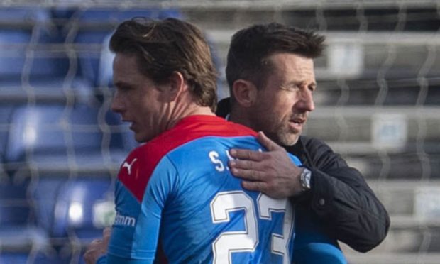 Inverness interim manager Neil McCann and new signing Scott Allan.