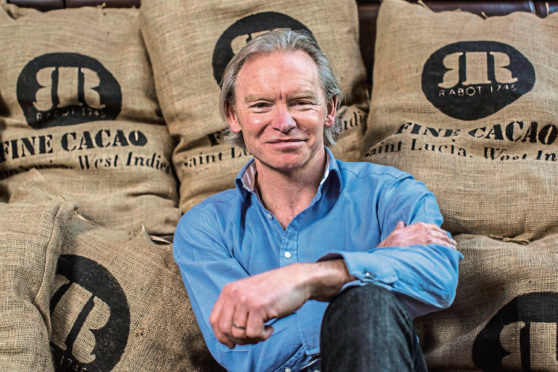 Angus Thirlwell, CEO of Hotel Chocolat pictured in the Rabot 1745 cafe.