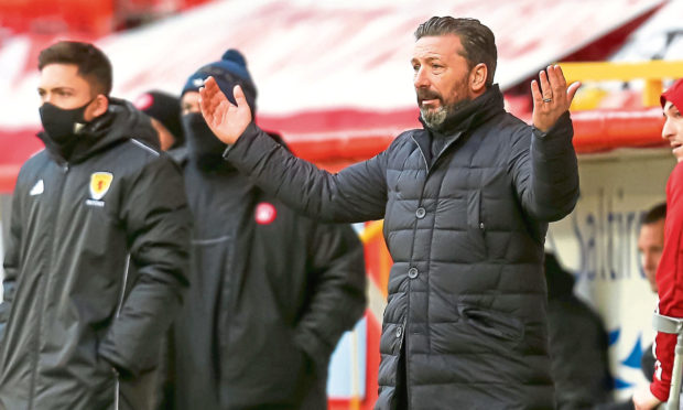 Aberdeen manager Derek McInnes during his final game in charge against Hamilton Academical.