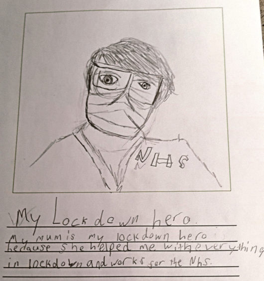 026 Kelvin Laing Age: 10, Lossiemouth My mum is my lockdown hero