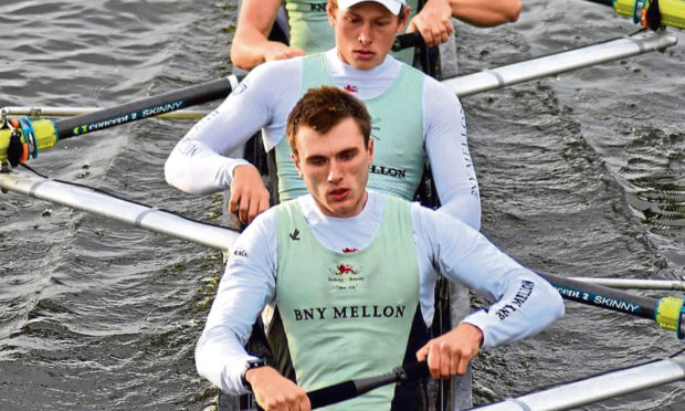 Ben Dyer, front, who will row for Cambridge against Oxford.