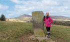 Gayle at the Craw Stane on the outskirts of Rhynie, with stunning views of Tap o' Noth.