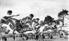 The hurdles at the Aboyne Games in 1966.