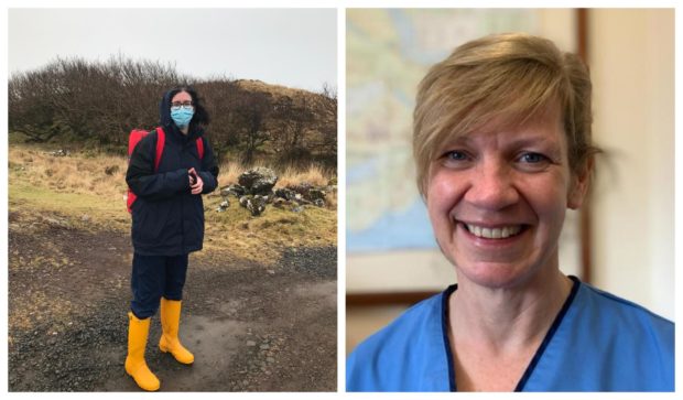 Nurses Cara Donnelly (L) and Moira Westland (R) have been delivering vaccinations to remote clients.