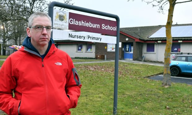 Duncan Milne, chairman of Glashieburn Parent Council, is unhappy the school is to be used as a polling station.