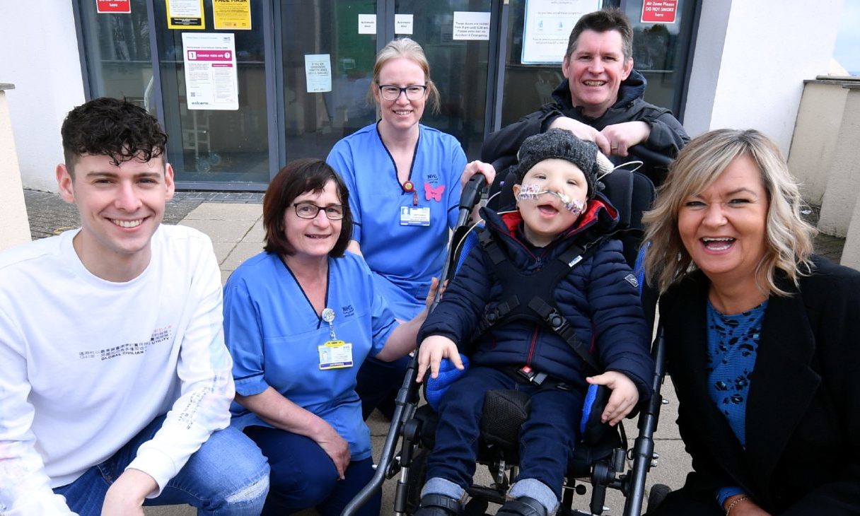 Donald Fraser with Dorothy Farquharson, Karyn Ramsay, Harris Morrison and parents Peter and Ruth.