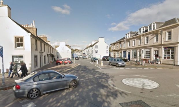 Colchester Square in Lochgilphead, where care worker Gareth James was working.