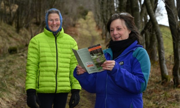 Lumphanan Paths Group has created a leaflet to show the best walks in the area and promote their village's heritage and history.
Picture of (L-R) Ann Raeburn and Deb Munro.