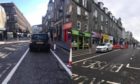 Safety concerns have been raised due to the number of cars parking and driving in the mandatory cycle lane in George Street, Aberdeen