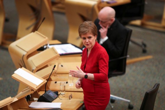 First Minister Nicola Sturgeon makes a statement to the Scottish Parliament