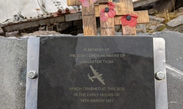 A plaque to the crew is at the summit of Beinn Eighe.