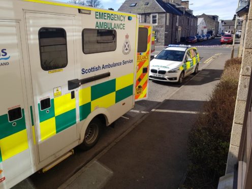 Emergency services in attendance at South William Street, Perth.