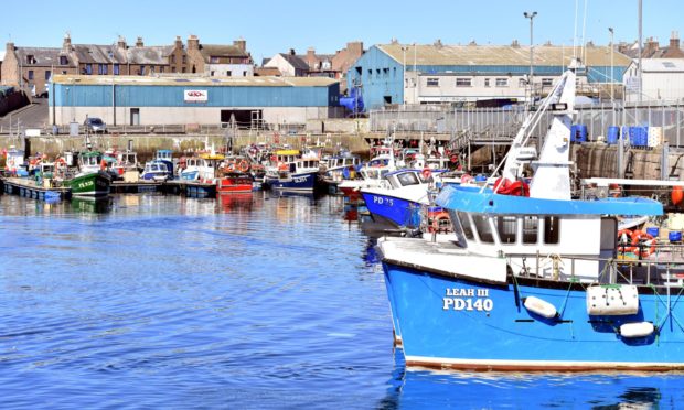Fishing boats at Peterhead Harbour.