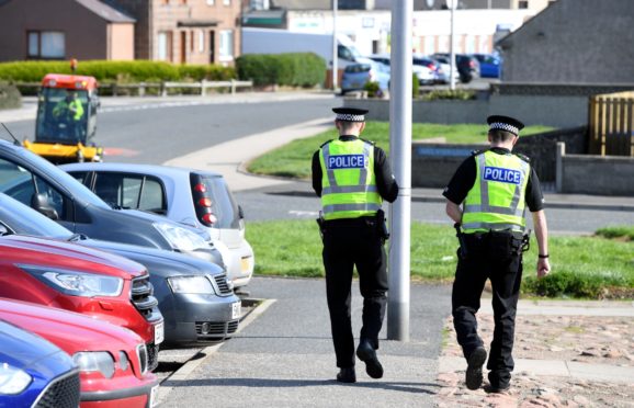 Police in Peterhead. Picture by Kami Thomson