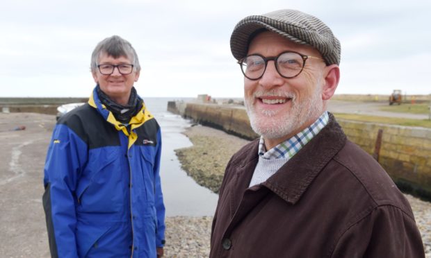 Portgordon Community Harbour Group vice-chairman Colin Hanover and chairman Scott Sliter at the port.