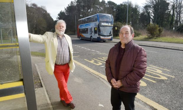 Douglas Clark and Alastair Kennedy, both from Elgin Community Council, are urging Stagecoach to rethink the fare increase.