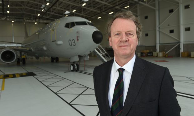 Secretary of State for Scotland, Alister Jack, at RAF Lossiemouth.
