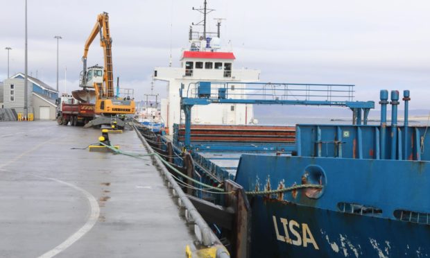 Quarried rock arrives in Orkney