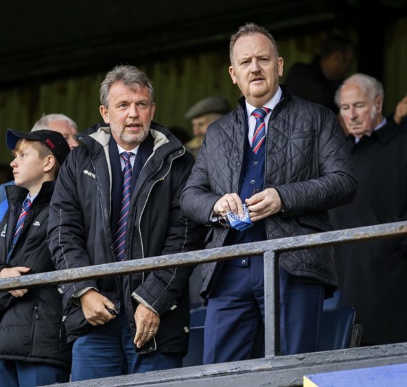 Caley Thistle chief executive Scot Gardiner (right) with chairman Ross Morrison.