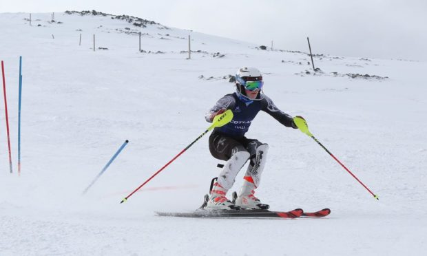 Elite skier Alistair Hall who had the slopes to himself at Glencoe Mountain