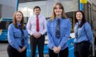 Stagecoach drivers Amber Beattie, Danielle Martin and Nikki Shewan with managing director Peter Knight (second from left).