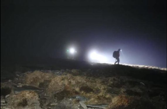 The Assynt Mountain Rescue Team on a rescue operation on Ben Hope on March 6, 2021.