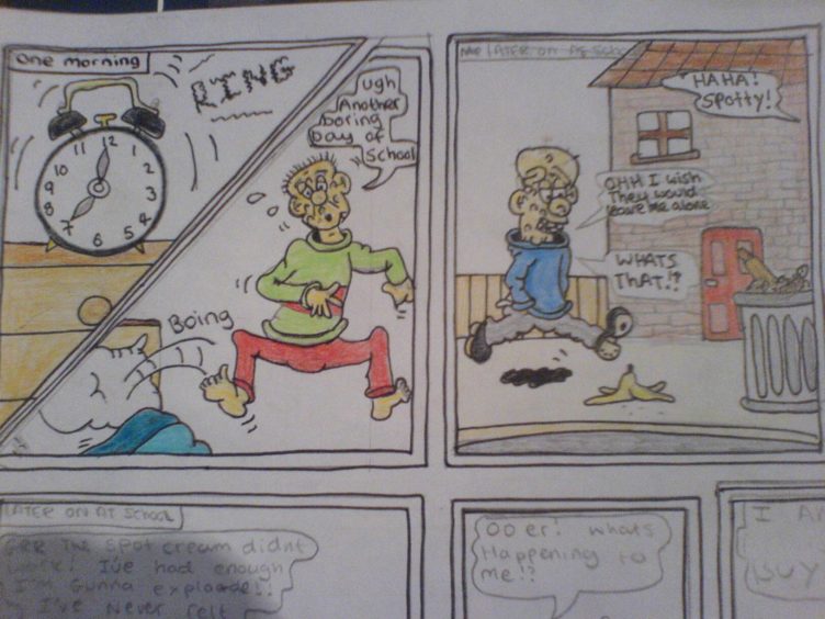 One of Joe Sugg's sketches of the Beano which he did as a youngster.