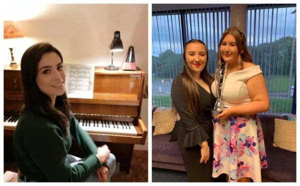 Martha Forbes (left), Carys Taylor (middle) and Rebecca West (right) who were awarded bursaries at the 2020 festival by North East Scotland Performing Arts.