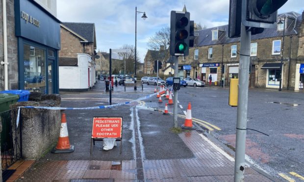 Crown Street was closed off as officers probed the scene.