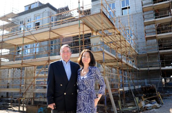 Developers, Gareth Jones and Suzanne Jones at the Mile End school site, Aberdeen
