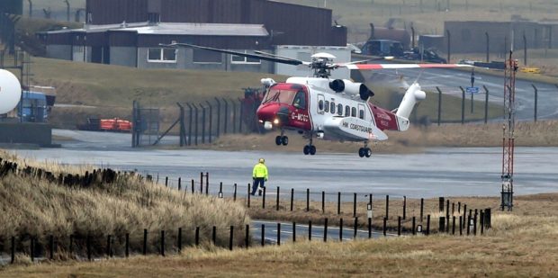 Shetland Coastguard helicopter. Picture by Jim Irvine