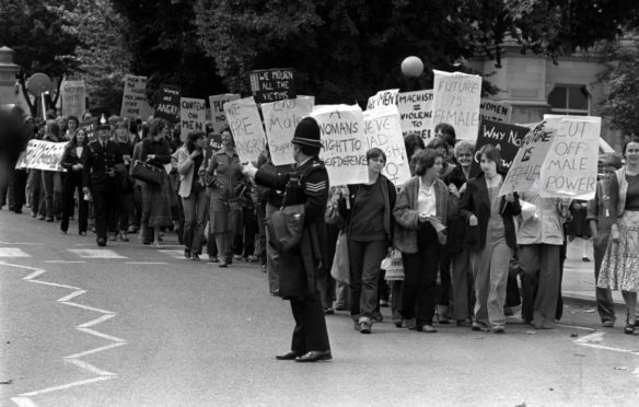 A protest in 1981 following the conviction of Yorkshire Ripper, Peter Sutcliffe, for his crimes against women.