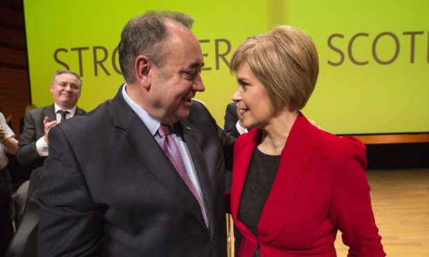 Former first minister Alex Salmond and his successor, current First Minister Nicola Sturgeon