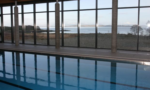 The Isle of Mull Hotel and Spa's swimming pool has panoramic views.