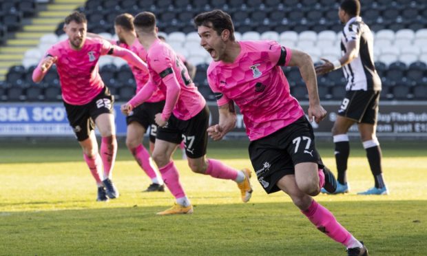 Nikolay Todorov in scoring action for Caley Thistle lasy season.  Picture by Ross Parker/SNS Group