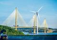 IMPRESSION: A giant wind turbine next to Queensferry Crossing.